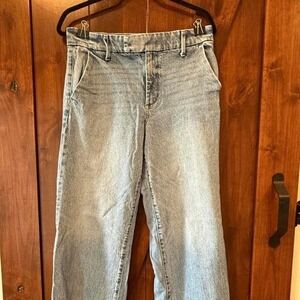 High-waisted wide-leg blue jeans Size 6